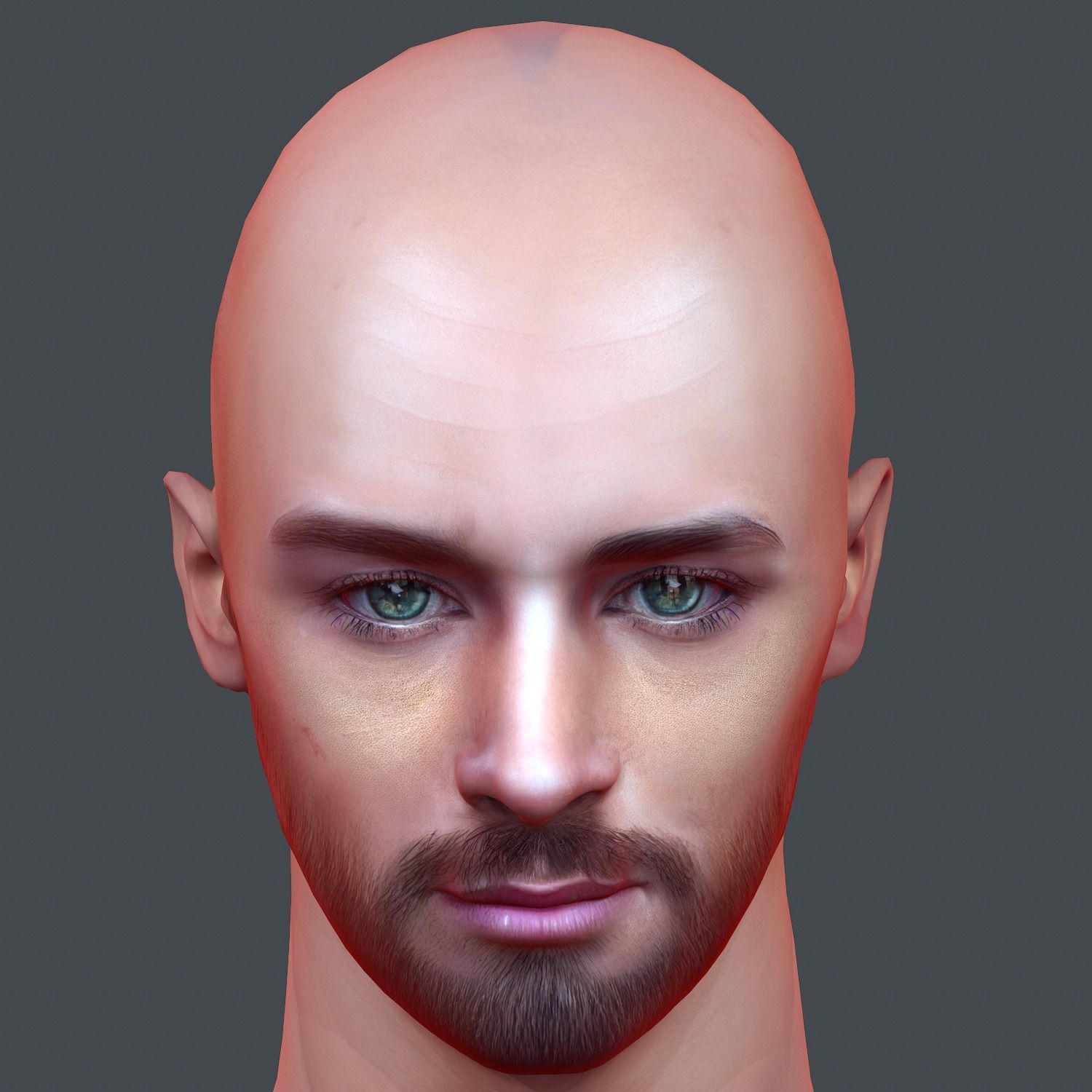 Male head Realistic Perfect Head Low-poly 3D model game ready Low-poly 3D model_11