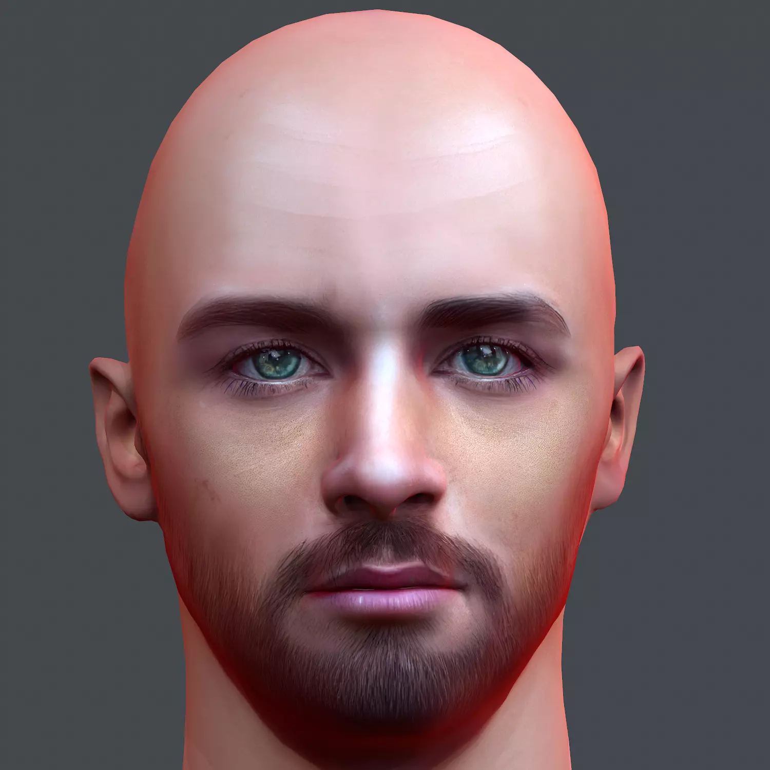 Male head Realistic Perfect Head Low-poly 3D model game ready Low-poly 3D model_0