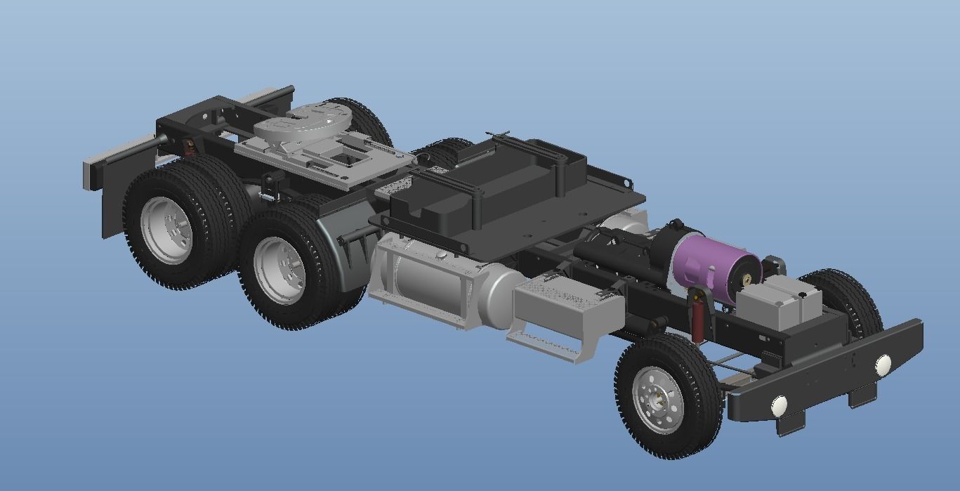 RC truck chassis model 3D model_3