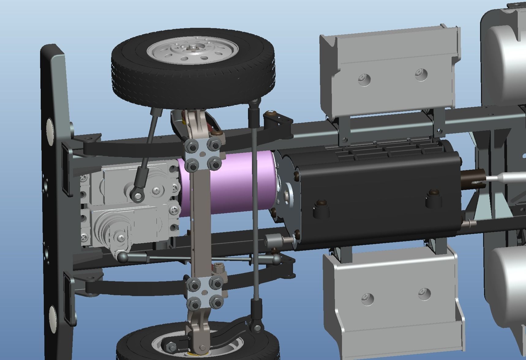 RC truck chassis model 3D model_2