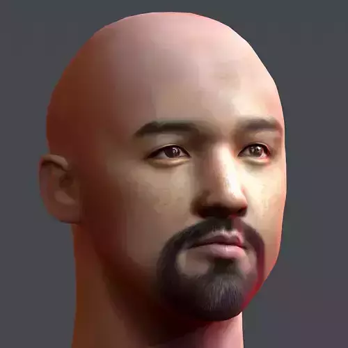Male head Asian male head PBR Realistic Perfect Head Low-poly