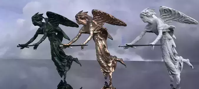 Holy angel holding Sword low poly 2