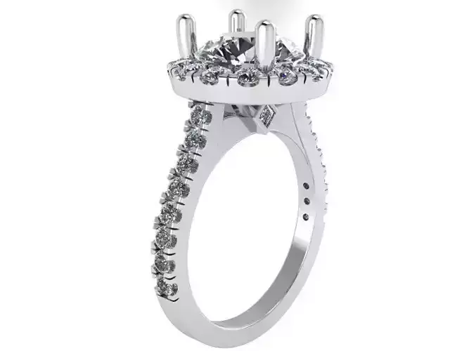 Big oval Diamond Ring 1457 3D print model
