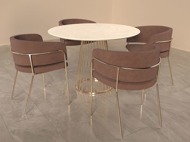 Chair and table 3D model