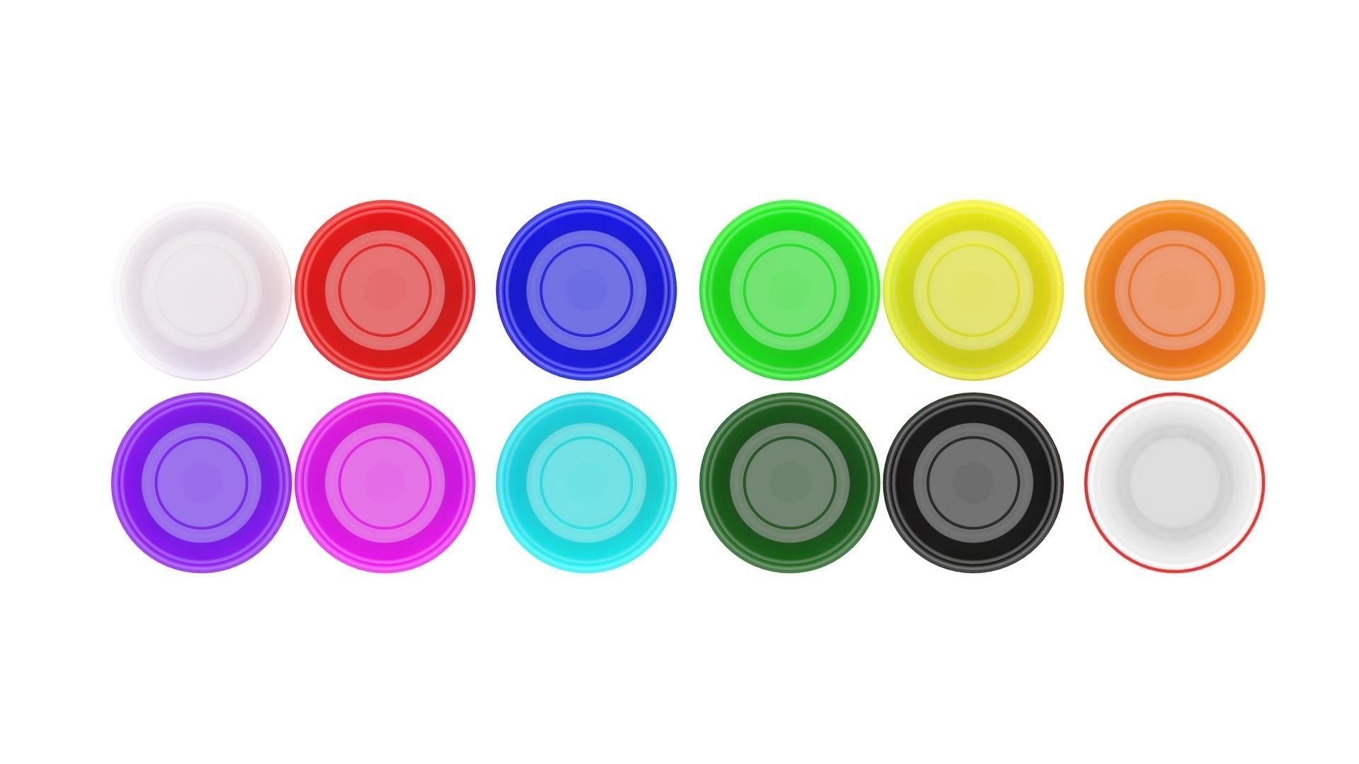 Colored Plastic Cups Set 3D model_16