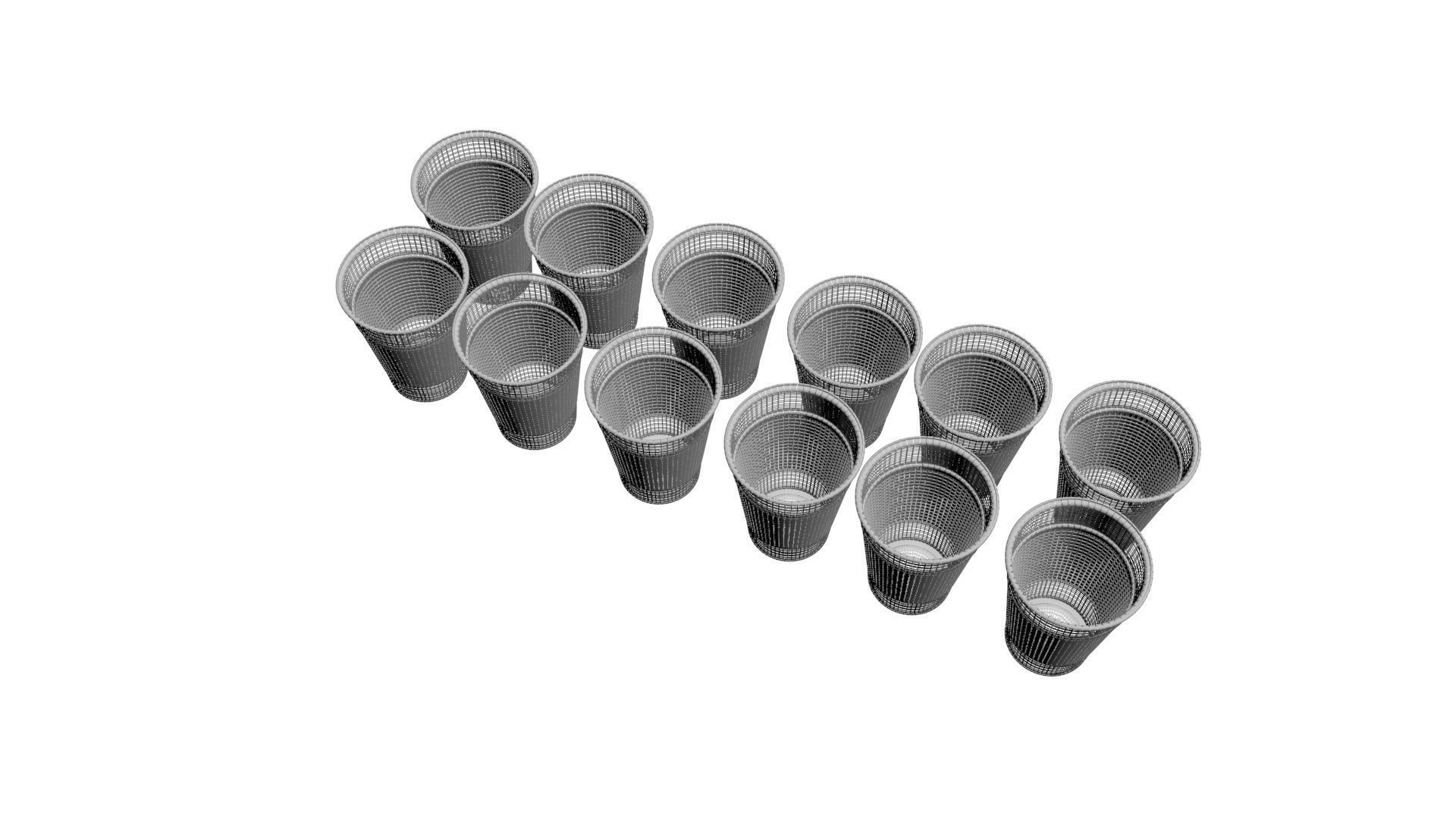 Colored Plastic Cups Set 3D model_20