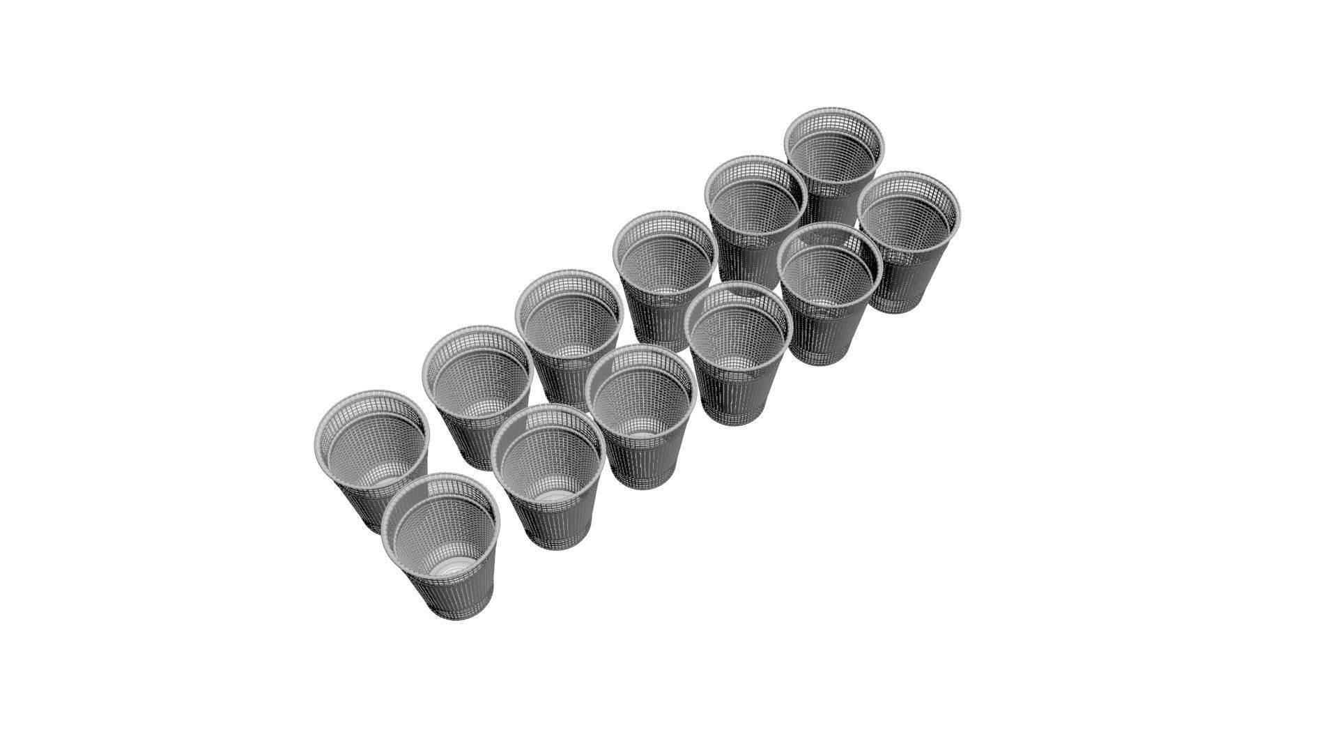 Colored Plastic Cups Set 3D model_21