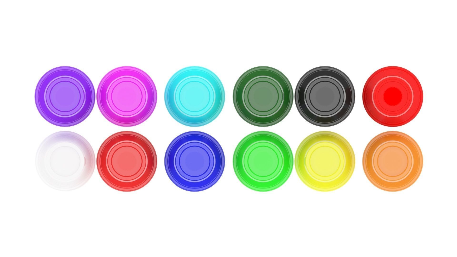 Colored Plastic Cups Set 3D model_17