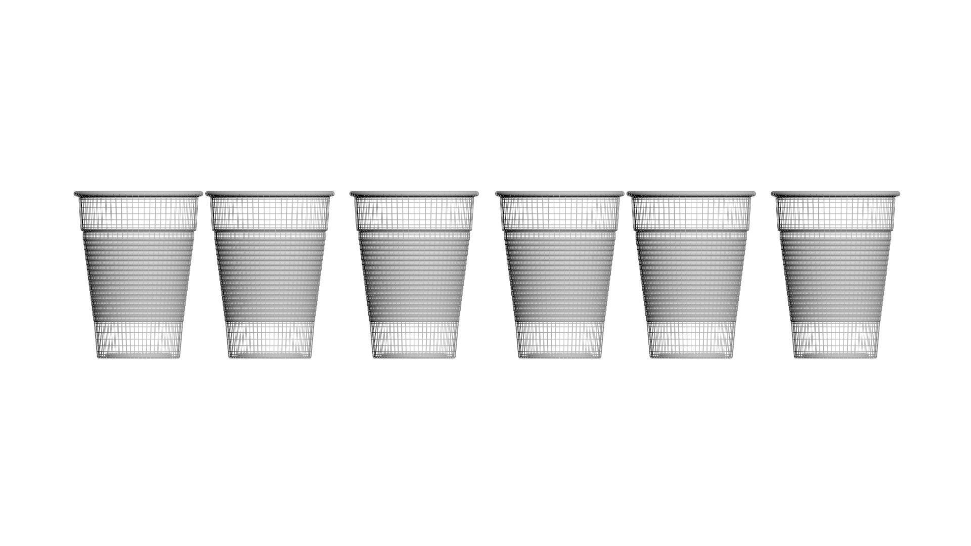 Colored Plastic Cups Set 3D model_26