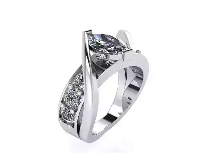 Nice Diamond ring 1460 3D print model