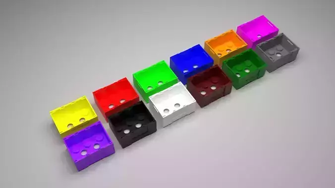 Colored Lego Plastic Crates 3D model