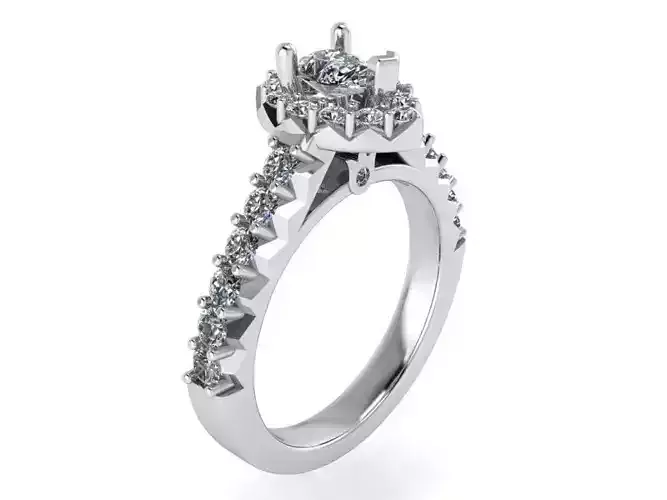 Oval Cluster Diamond Ring 1462 3D print model