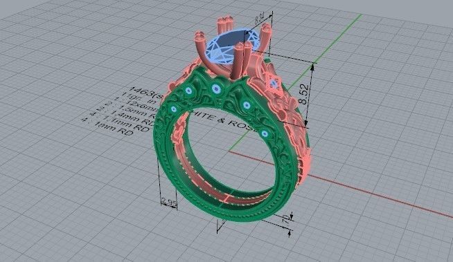 Patterned teardrop ring 1463 3D print model 3D print model_5
