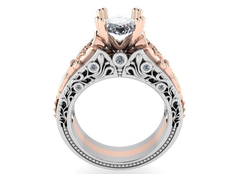 Patterned teardrop ring 1463 3D print model 3D print model_1