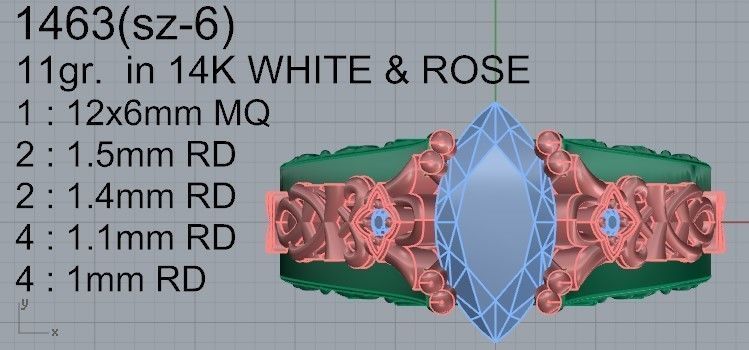 Patterned teardrop ring 1463 3D print model 3D print model_4