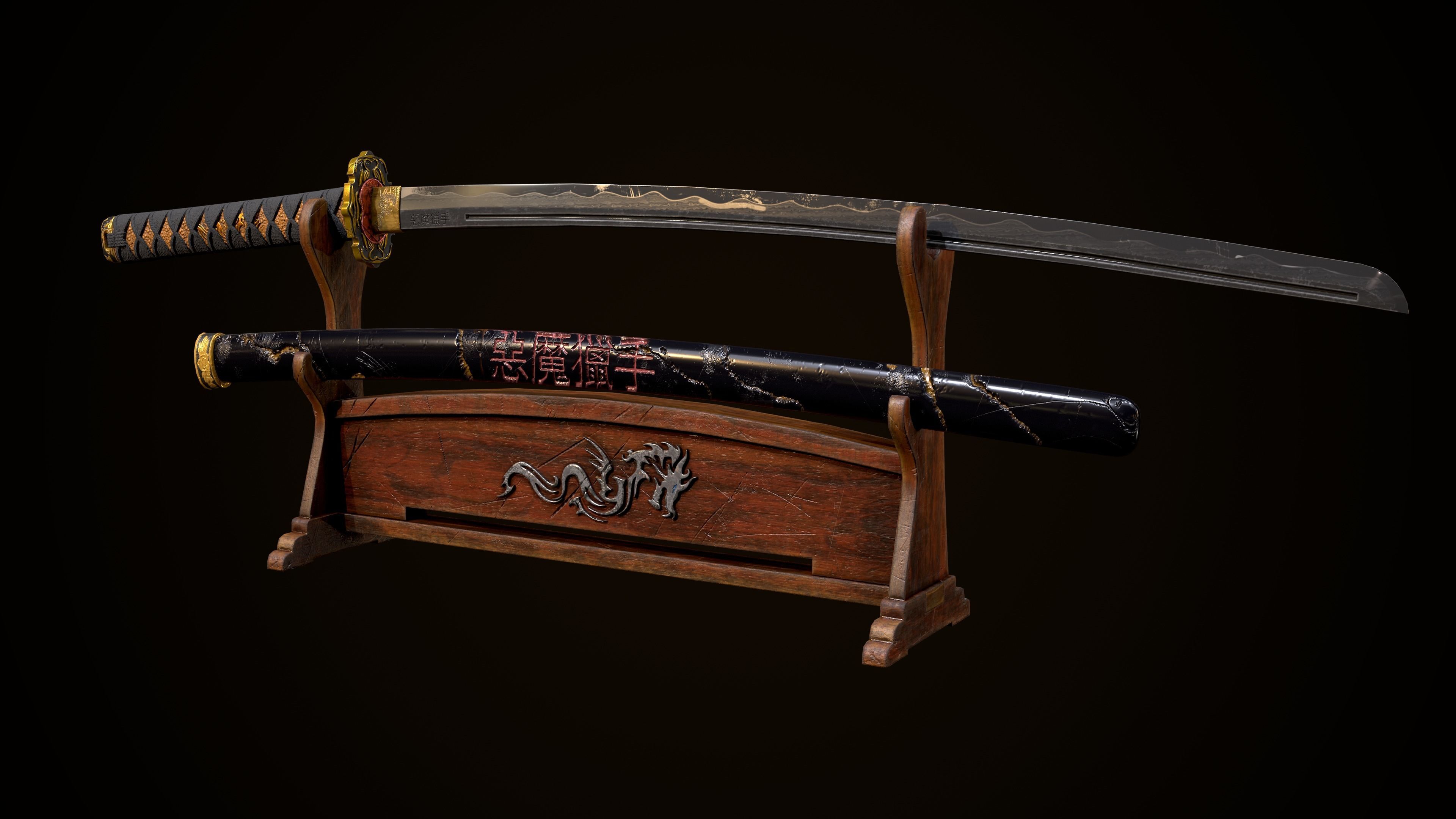 Demon Hunter Sword Low-poly 3D model_2