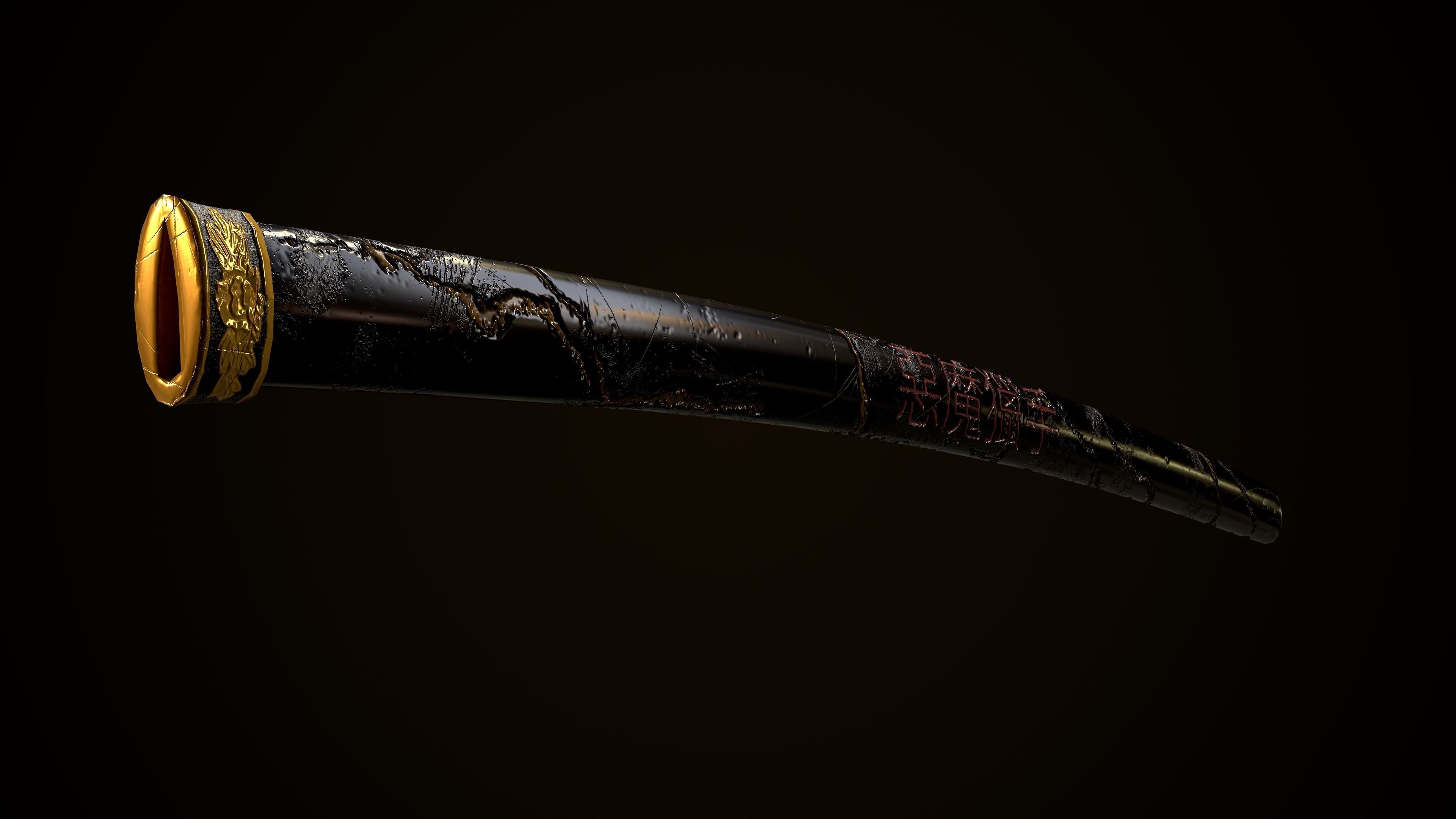 Demon Hunter Sword Low-poly 3D model_5