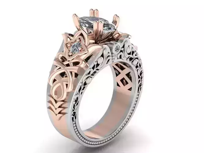  Halo cathedral ring 1464  3D print model