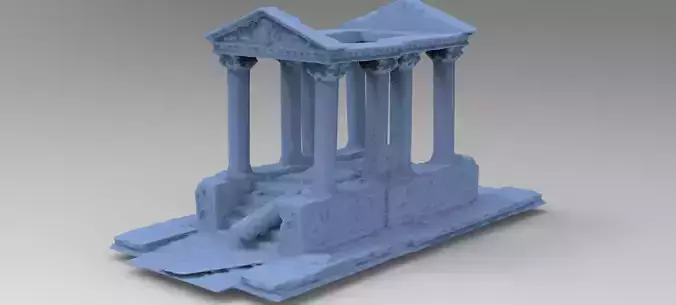 Stylised low res Greek ruin