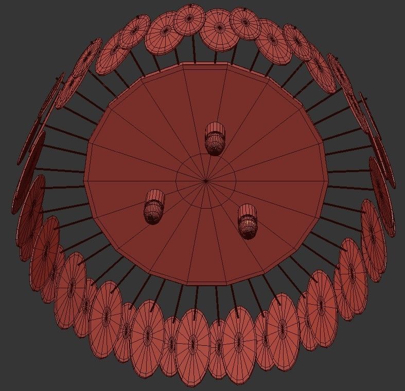 RISSA R pendant light made of paper 3D model_1