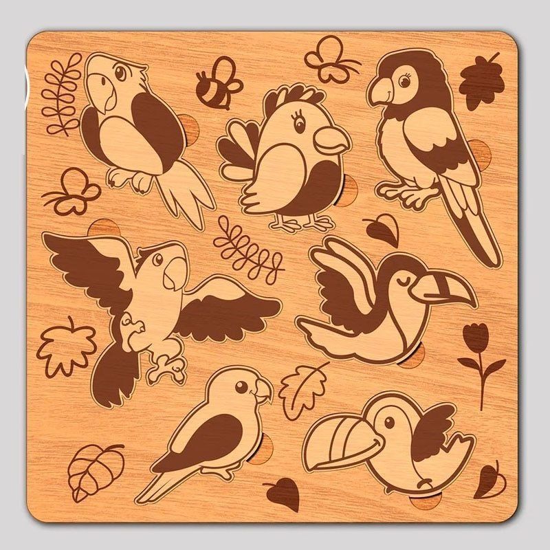 10 Designs Children Kids Puzzles Laser Cut 2D Files 3D model_7