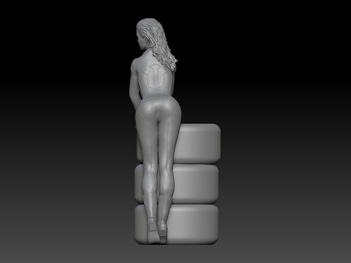 Formula one RACE GIRL PITSTOP RED MONZA 3D print model_2