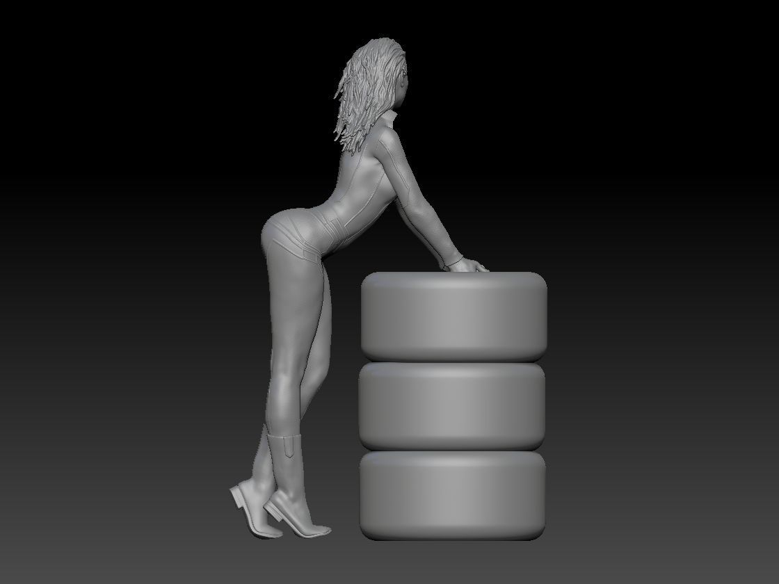 Formula one RACE GIRL PITSTOP RED MONZA 3D print model_4