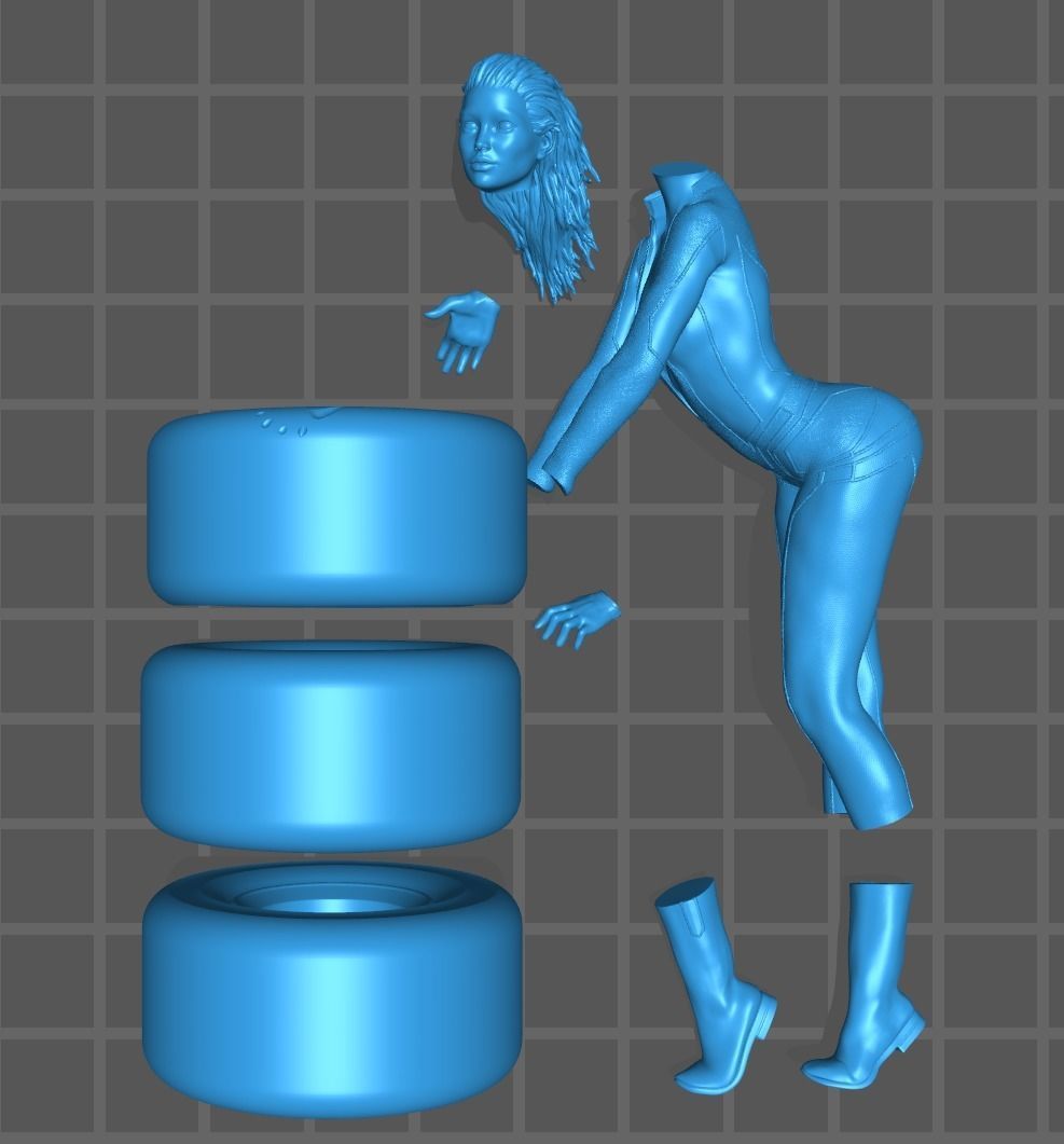 Formula one RACE GIRL PITSTOP RED MONZA 3D print model_7