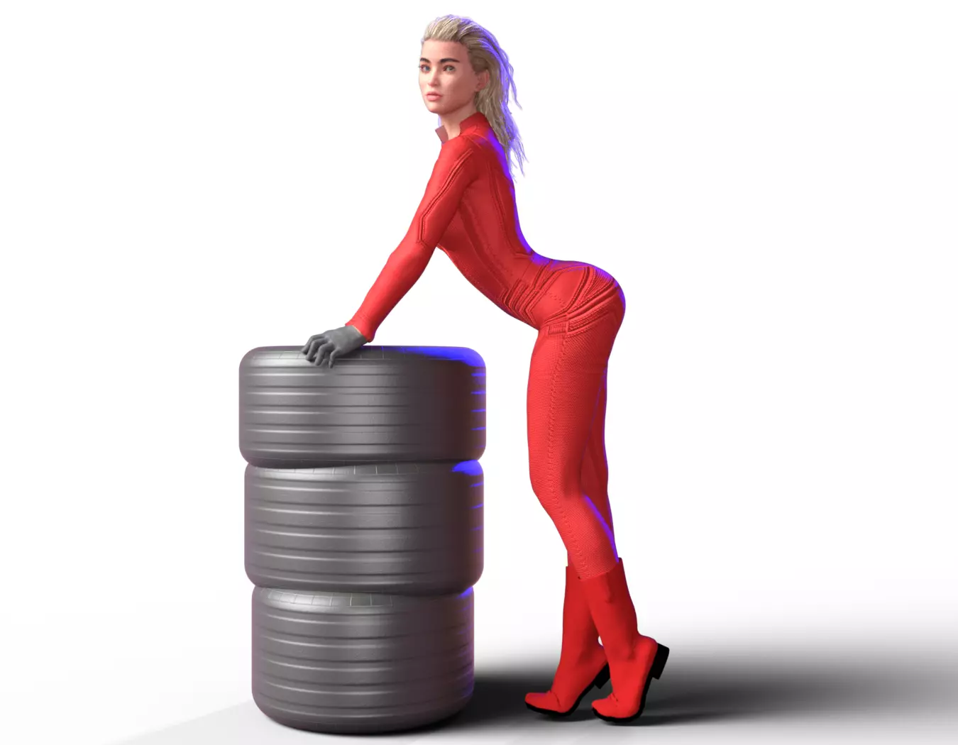 Formula one RACE GIRL PITSTOP RED MONZA 3D print model_0