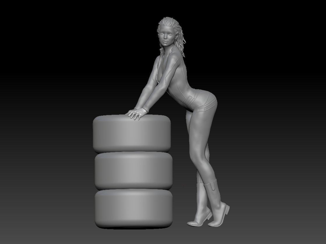Formula one RACE GIRL PITSTOP RED MONZA 3D print model_1