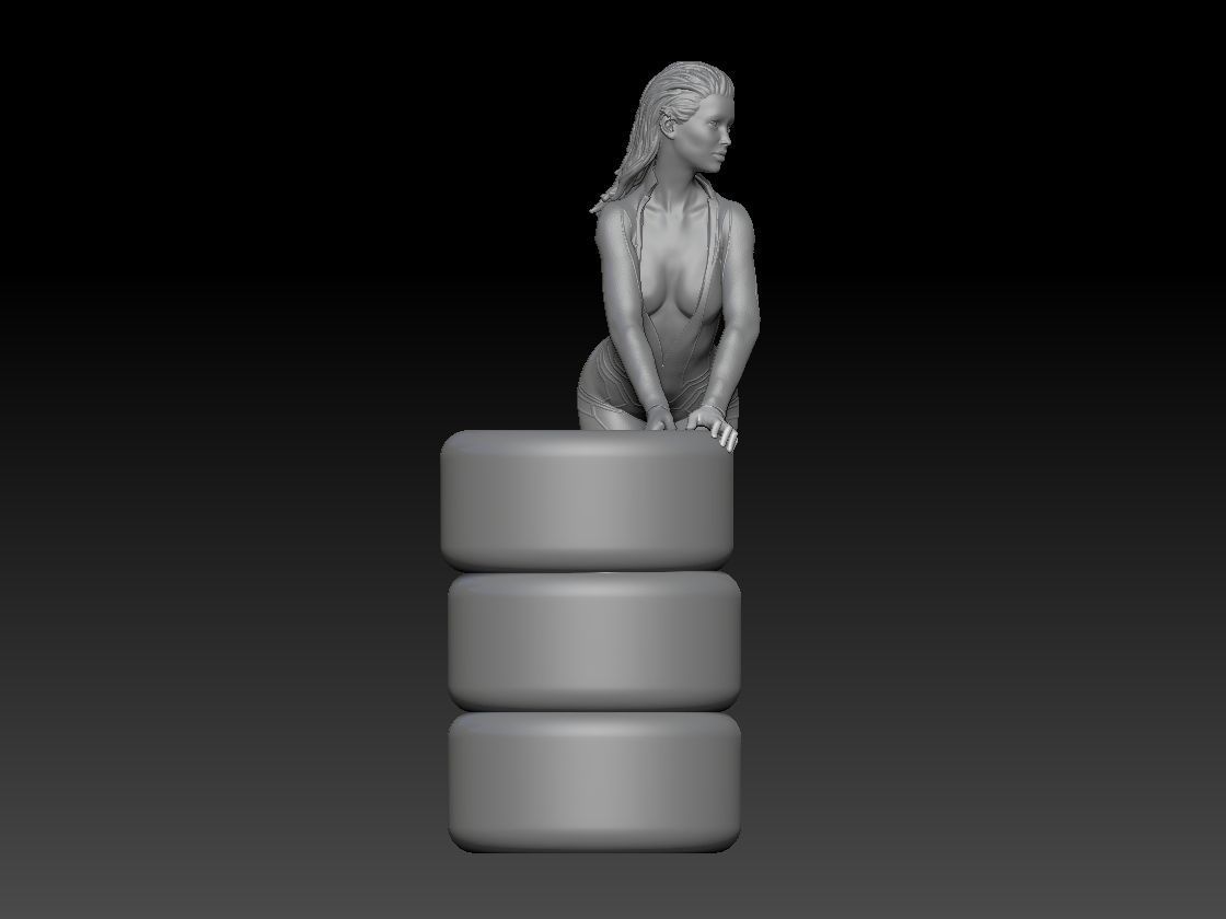 Formula one RACE GIRL PITSTOP RED MONZA 3D print model_6