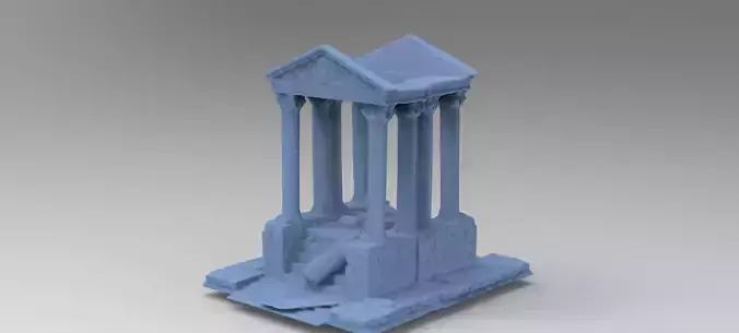 Stylised low res Greek ruin 3