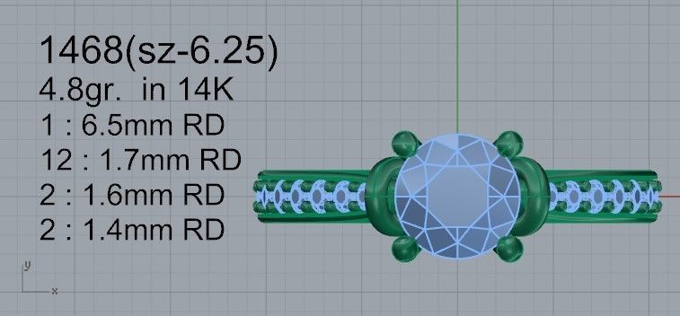 Basket Setting Diamond Ring 1468 3D print model 3D print model_4