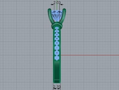 Basket Setting Diamond Ring 1468 3D print model 3D print model_7