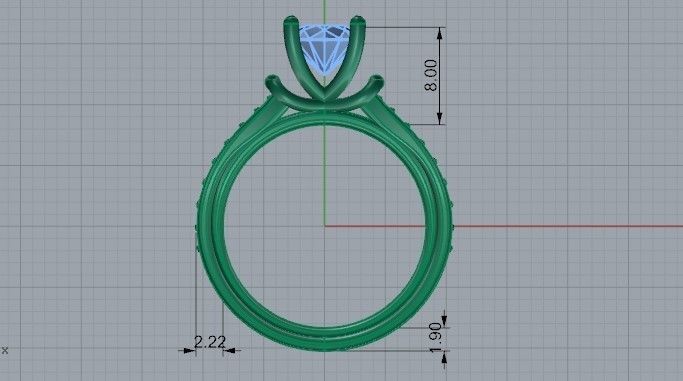 Basket Setting Diamond Ring 1468 3D print model 3D print model_6