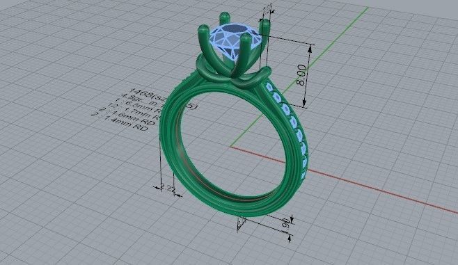 Basket Setting Diamond Ring 1468 3D print model 3D print model_5