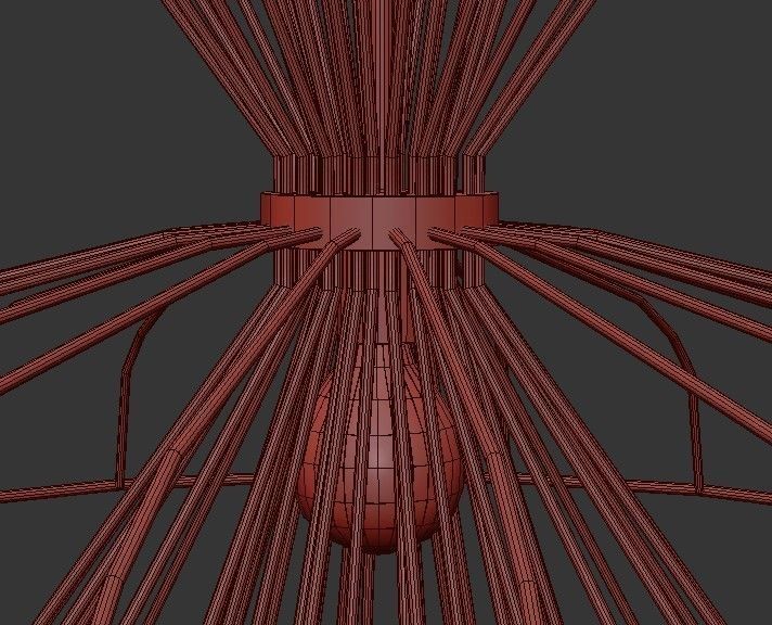 PARACHUTE pendant light with wire frame 3D model_2