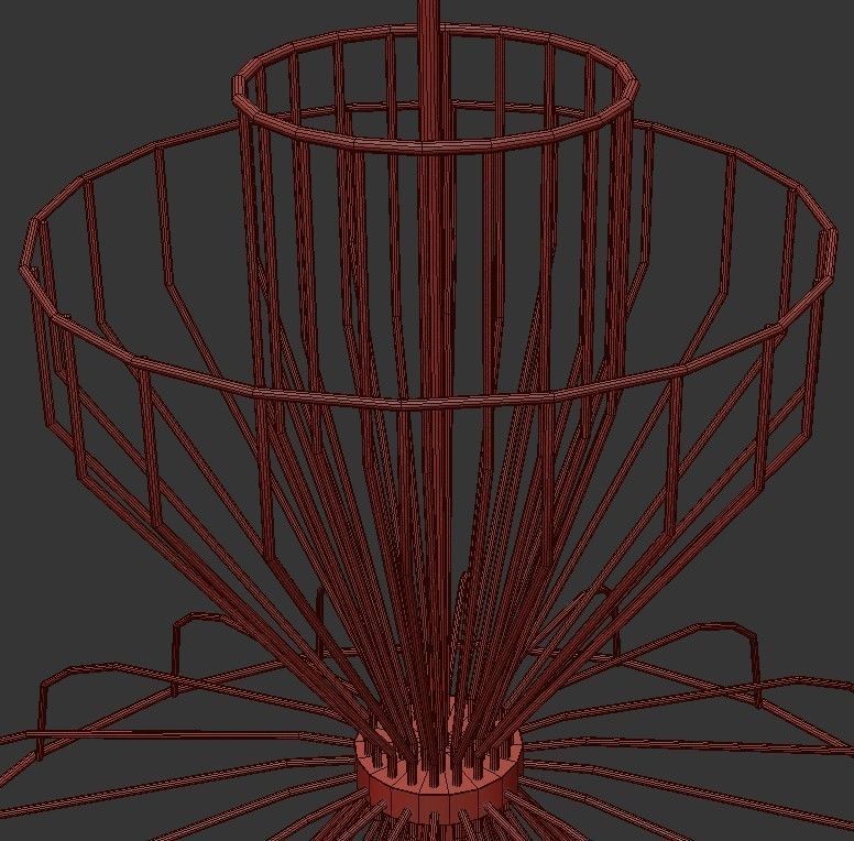 PARACHUTE pendant light with wire frame 3D model_1