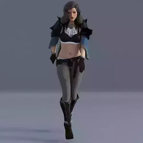  woman sci-fi game  Low-poly 3D model
