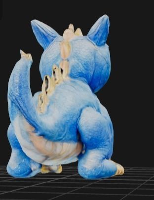 Blue Dragon with Big eyes 3D model_4