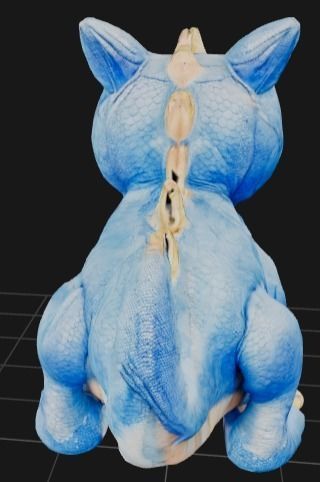 Blue Dragon with Big eyes 3D model_2