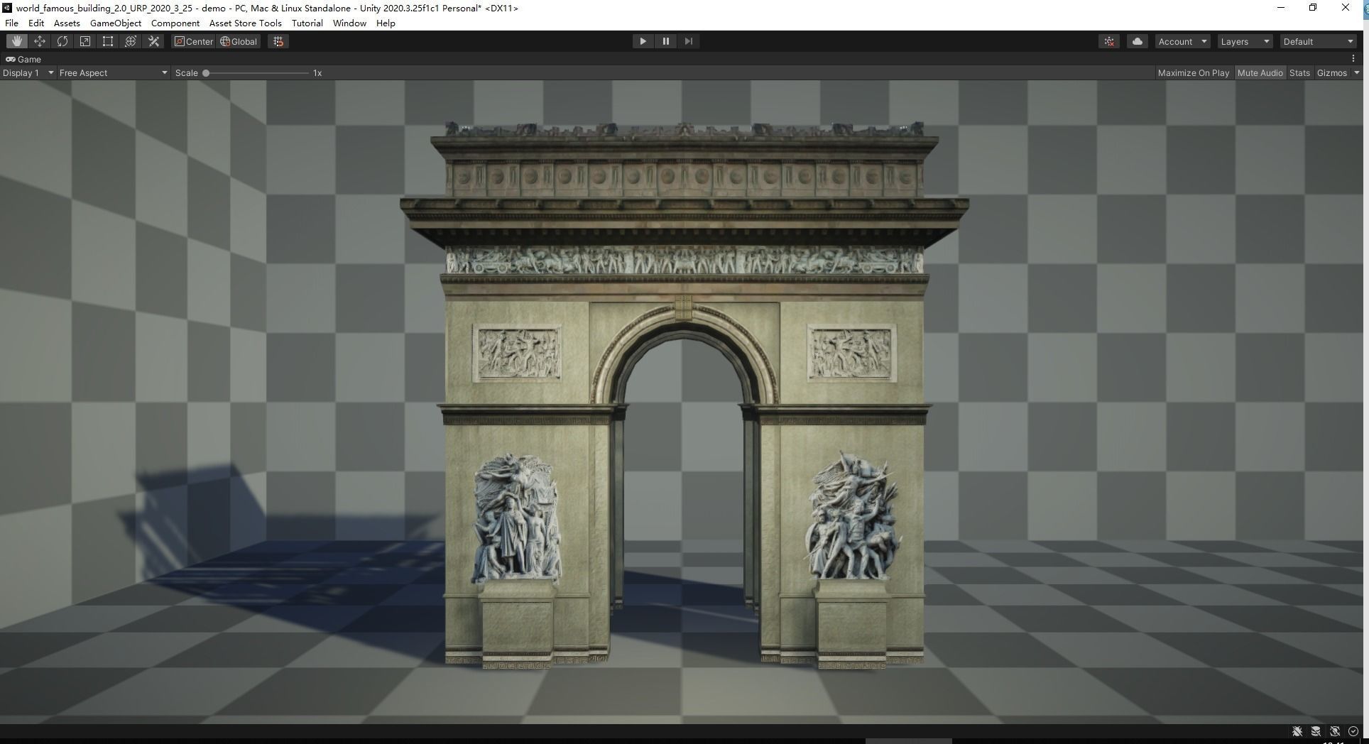 Arc de Triomphe Low-poly 3D model_2