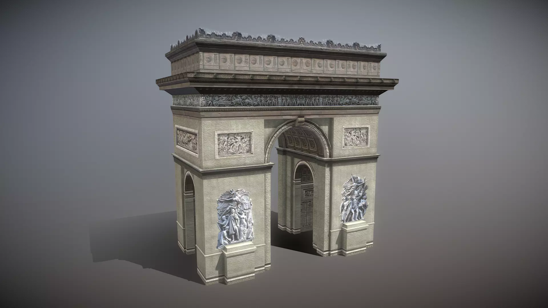 Arc de Triomphe Low-poly 3D model_0