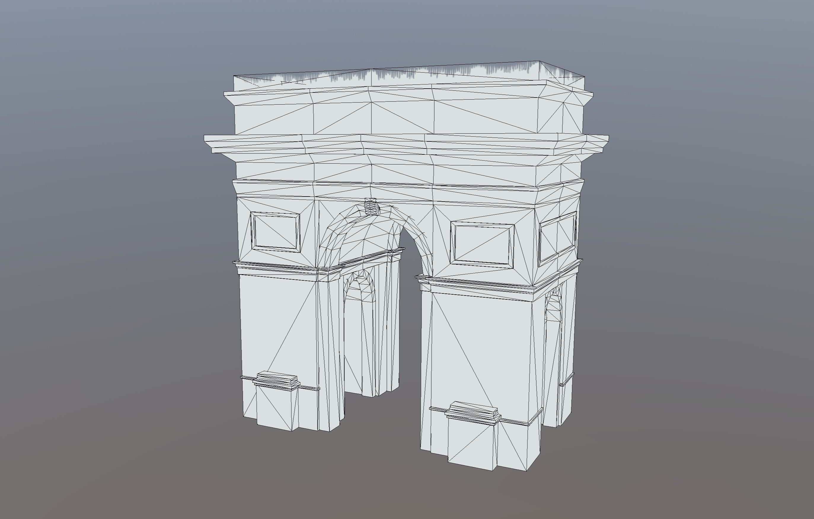 Arc de Triomphe Low-poly 3D model_7