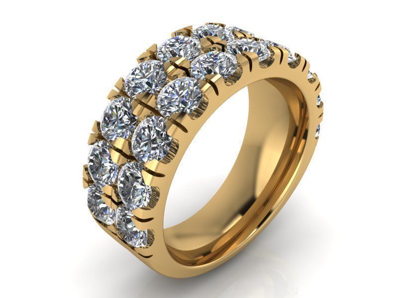 2-Row Brilliants ring 1473 3D print model 3D print model_1