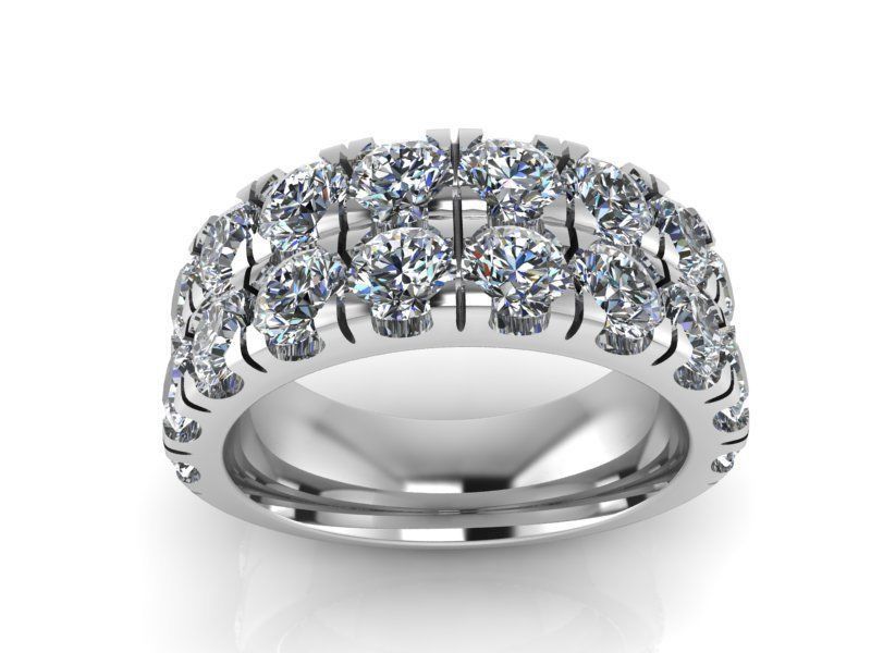 2-Row Brilliants ring 1473 3D print model 3D print model_2