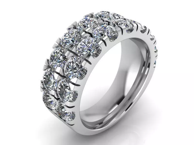 2-Row Brilliants ring 1473 3D print model 3D print model_0