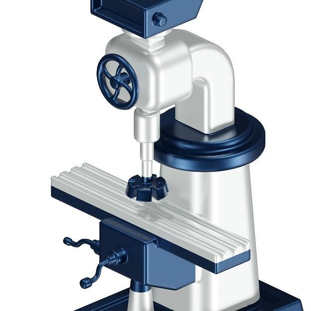 Educational Milling Machine Toy 3D model_2