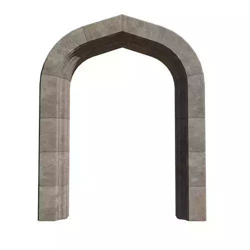 Gothic Stone Doorwall low-poly PBR 4k Free low-poly 3D model