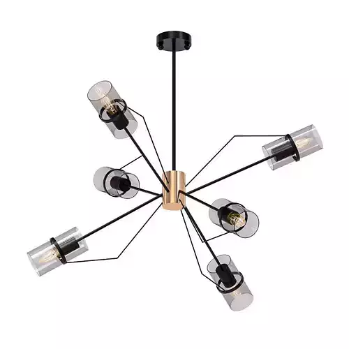 SALUT chandelier with six lights and metal frame